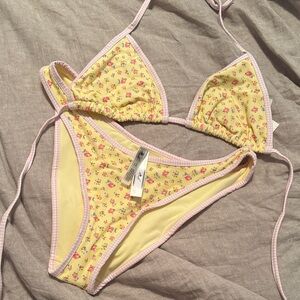 Yellow Floral Bikini Set